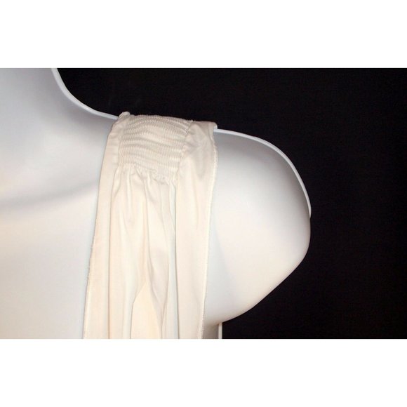 BCBG Max Azria Top S White Sleeveless Tank Zipper Back Bow Detail - Picture 4 of 9
